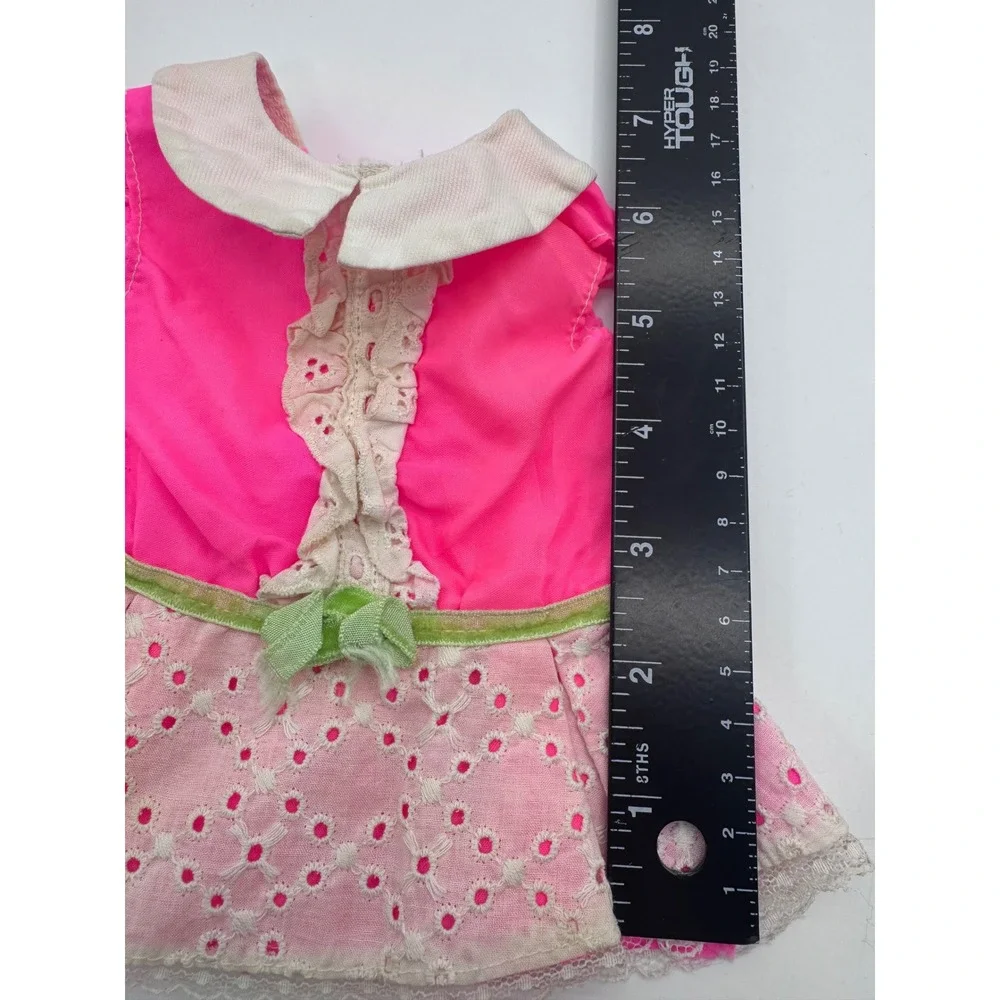 Baby 1964‎ First Step Pink Eyelet Lace Doll Dress Vintage Japan Accessory